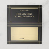 25er Pack Elegante klassische schwarze und goldene Platzkarte (Außenseite Aufgefaltet)