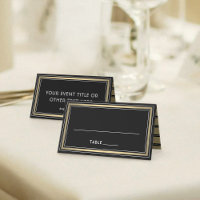 25er Pack Elegante Rand Schwarz & Gold Eskortkarte