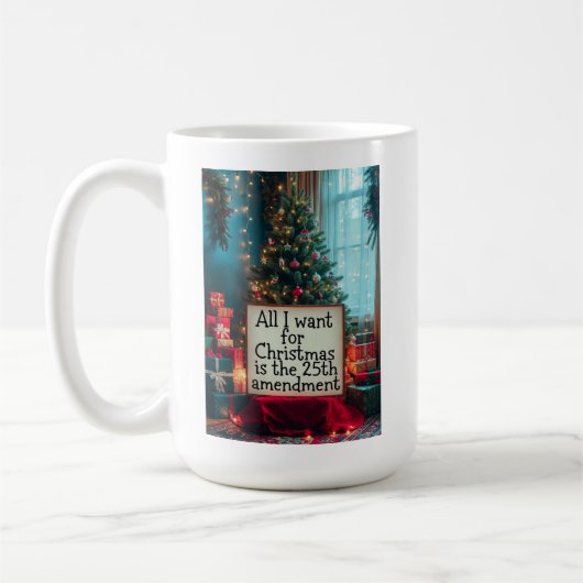 25th Amendment Christmas Mug with Festive Tree Kaffeetasse (Links)