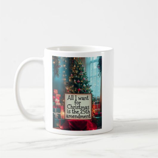 25th Amendment Christmas Mug with Festive Tree Kaffeetasse (Links)