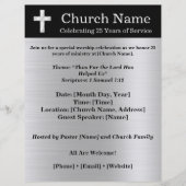 25th Anniversary Black Silver Church Invitation Flyer (Vorne)