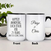 25th Anniversary Funny Silver Mug for Couples Tasse