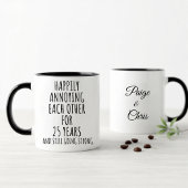 25th Anniversary Funny Silver Mug for Couples Tasse