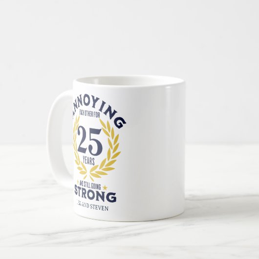25th Anniversary Gift for couples Kaffeetasse (Vorderseite Links)