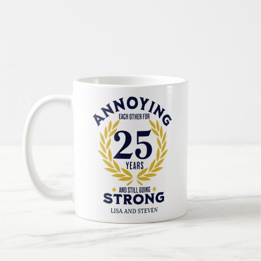 25th Anniversary Gift for couples Kaffeetasse (Links)