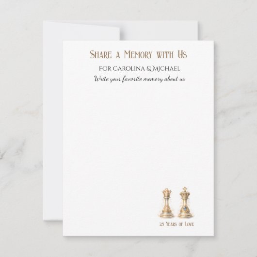 25th Anniversary Memory Cards Elegant Gold Mitteilungskarte (Vorderseite)