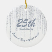 25th Anniversary Ornament Metal • Personalized Sil (Vorne)