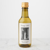25th Anniversary Party Favor Custom Wedding Photo Weinetikett (Vorderseite)