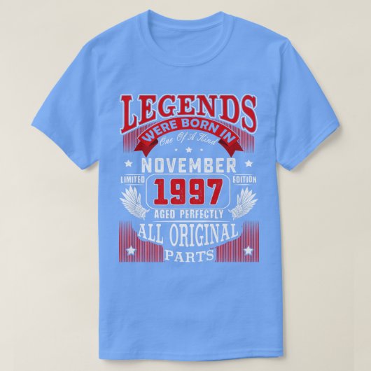 25th Birthday Tee Legends Born In November 1997 25 (Design vorne)