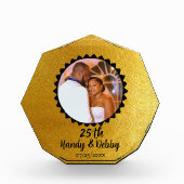 25th Gold Black Anniversary Gift Keepsake Fotoblock (Vorderseite)