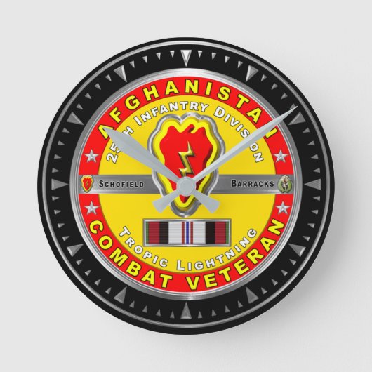 25th Infantry Division “Afghanistan Veteran” Runde Wanduhr (Vorderseite)
