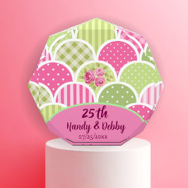 25th Modern Floral Pink Anniversary Photo Block