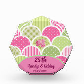 25th Modern Floral Pink Anniversary Photo Block (Vorderseite)