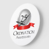 25th Ordination Anniversary Cross Host Große Wanduhr (Winkel)