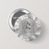 25th Satin Wedding Anniversary Button (Vorne & Hinten)