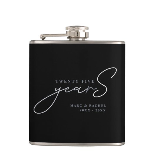 25th Silver Wedding Anniversary Gift Flachmann (Vorderseite)