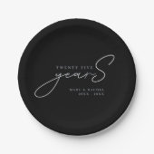 25th Silver Wedding Anniversary Paper Plate Pappteller (Vorderseite)