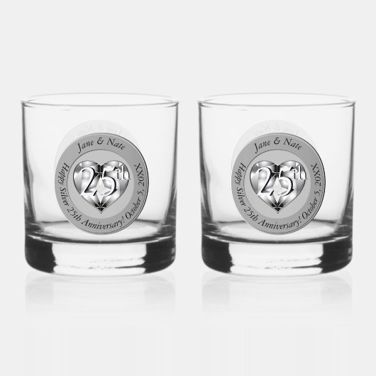 25th Silver Wedding Anniversary Whiskyglas (Rückseite)
