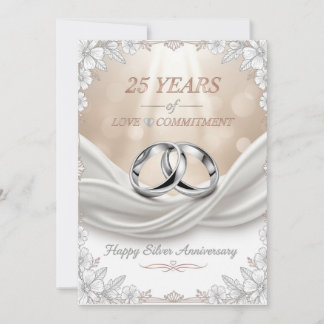25th Wedding Anniversary Card – Silver Anniversary Feiertagskarte