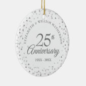 25th Wedding Anniversary Foto von Silver Hearts Keramik Ornament (Rechts)