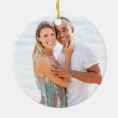 25th Wedding Anniversary Foto von Silver Hearts Keramik Ornament (Hinten)