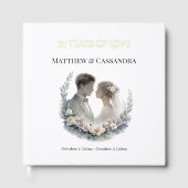 25th Wedding Anniversary Gold Foil Celebration Gästebuch (Vorderseite)