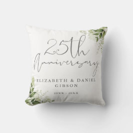 25th Wedding Anniversary Greenery Floral Photo Kissen
