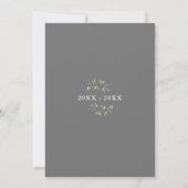 25th Wedding Anniversary Greenery Silver Script Einladung (Rückseite)