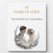 25th Wedding Anniversary Heirloom Celebration Fotoplatte (Vorderseite)