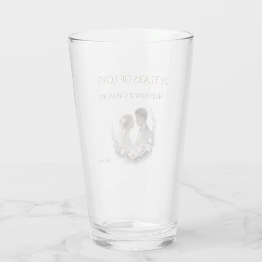 25th Wedding Anniversary Heirloom Celebration Glas (Rückseite)