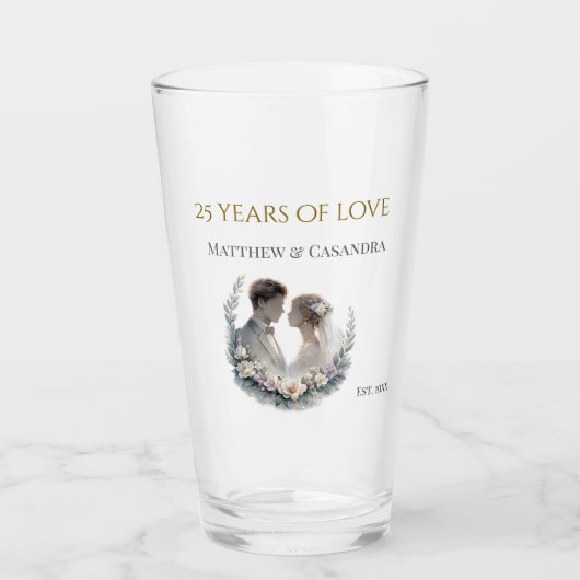25th Wedding Anniversary Heirloom Celebration Glas (Vorderseite)