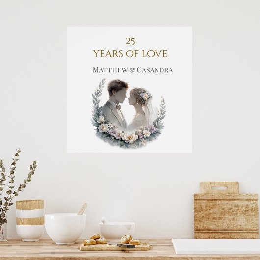 25th Wedding Anniversary Heirloom Celebration Poster (Küche)