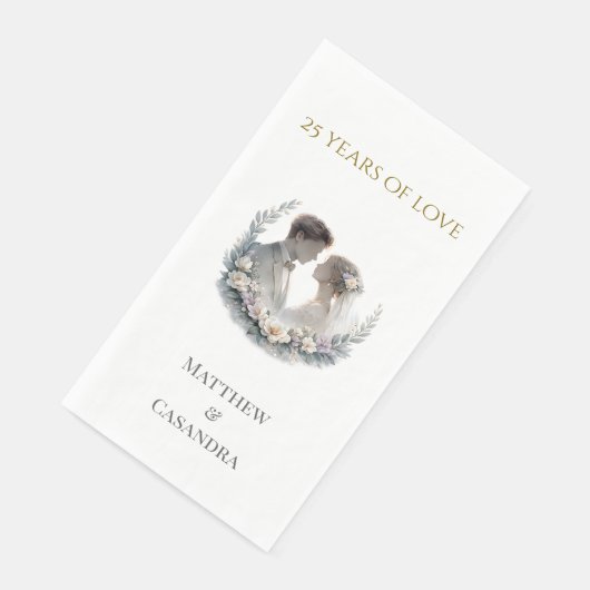 25th Wedding Anniversary Heirloom Celebration Serviette (Ecke)