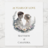 25th Wedding Anniversary Heirloom Celebration Weinetikett (Einzelnes Label)