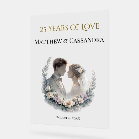 25th Wedding Anniversary Heirloom-Like Celebration Acrylschild (Winkel)