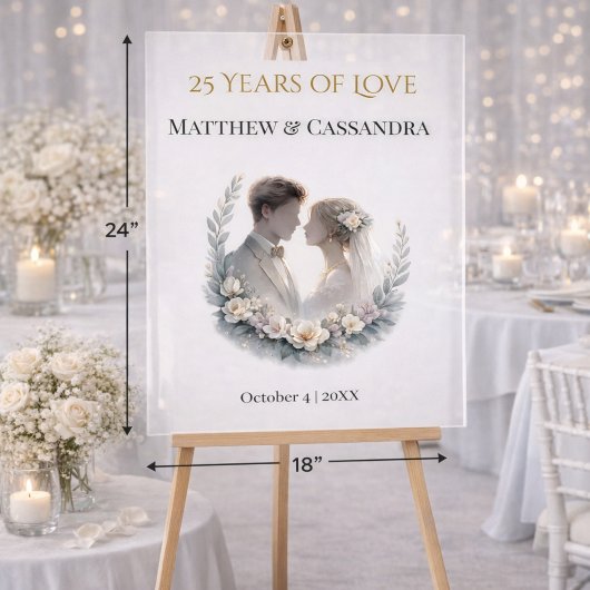 25th Wedding Anniversary Heirloom-Like Celebration Acrylschild