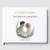 25th Wedding Anniversary Heirloom-Like Celebration Gästebuch (Vorderseite)