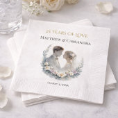 25th Wedding Anniversary Heirloom-Like Celebration Serviette