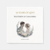 25th Wedding Anniversary Heirloom-Like Celebration Serviette (Vorderseite)