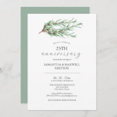 25th Wedding Anniversary Invitations Rosemary Einladung (Vorne/Hinten)