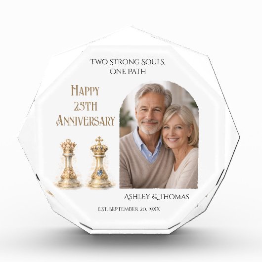 25th Wedding Anniversary King Queen Gift Keepsake Fotoblock (Vorderseite)