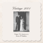 25th Wedding Anniversary Party Personalized Photo Untersetzer (Vorderseite)