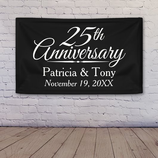 25th Wedding Anniversary Personalized Banner
