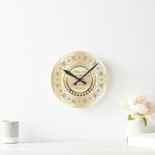 25th Wedding Anniversary Runde Wanduhr (Zuhause)