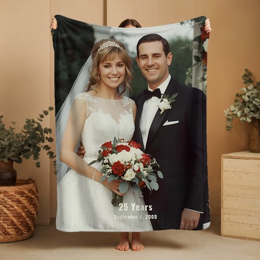 25th Wedding Anniversary Sherpa Blanket Photo Sherpadecke