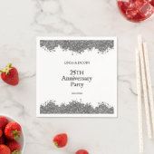 25th Wedding Anniversary Silver Faux Glitter Serviette (Beispiel)