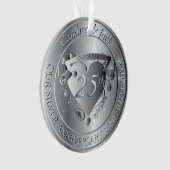 25th Wedding Anniversary Silvery Heart Ornament (Vorderseite)
