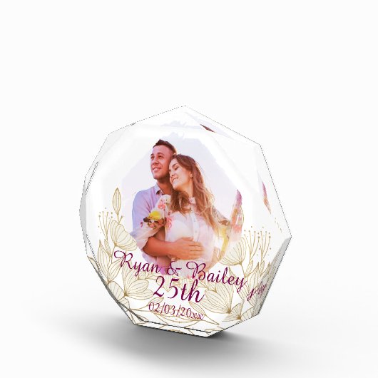 25th Wedding Anniversary Spring Flowers Design Fotoblock (Rechts)