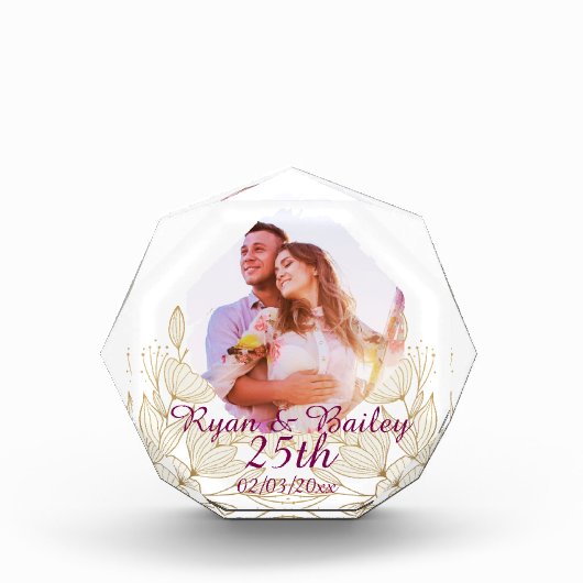 25th Wedding Anniversary Spring Flowers Design Fotoblock (Vorderseite)