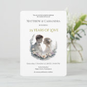 25th Wedding Anniversary Vow Renewal Einladung (Stehend Vorderseite)